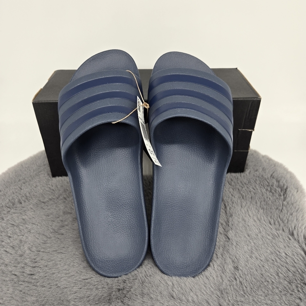 New Adidas Adilette Aqua Stripe Slides Men's Size 9 - Picture 3 of 7